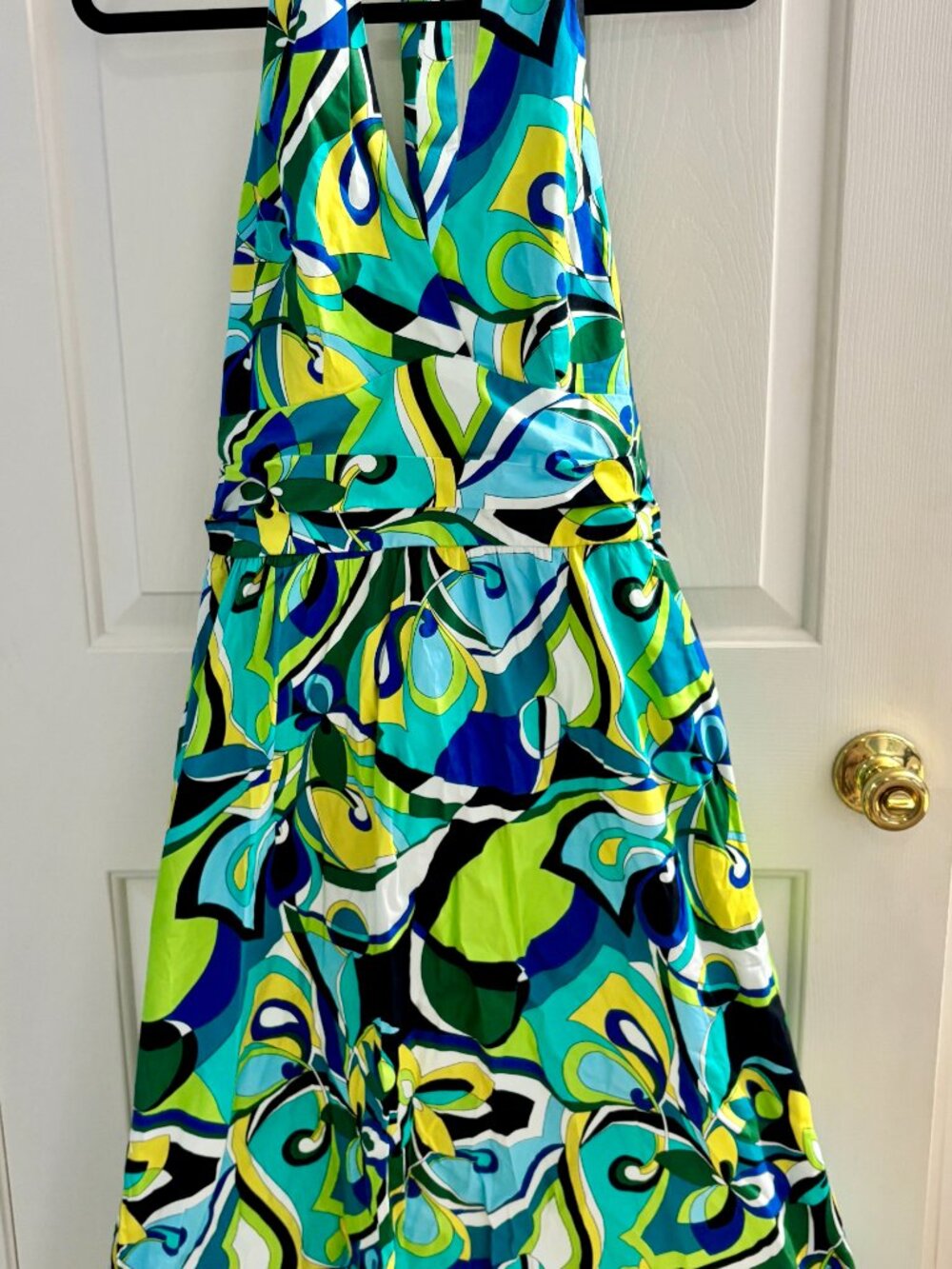 NWT Boston Proper Abstract Print Halter Fit and Flare Midi Dress - Picture 2 of 7